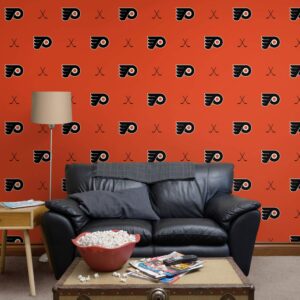 Philadelphia Flyers: Sticks Pattern - Officially Licensed NHL Removable Wallpaper 24" x 10.5' (21.0 sf) by Fathead