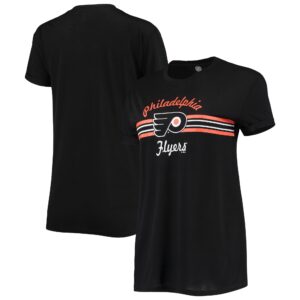 Women's Black Philadelphia Flyers Relaxed Fit Cuffed T-Shirt