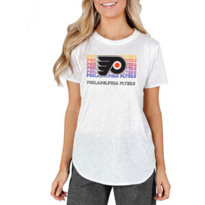 Women's Concepts Sport White Philadelphia Flyers Gable Knit T-Shirt