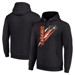 Men's Starter Black Philadelphia Flyers Color Scratch Fleece Pullover Hoodie