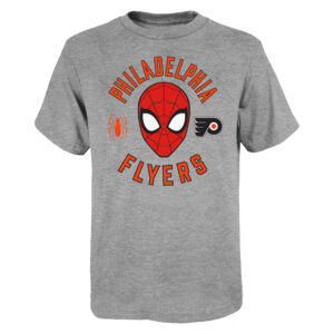 Youth Heather Gray Philadelphia Flyers Mighty Spidey Marvel T-Shirt
