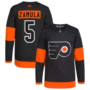 Egor Zamula Men's adidas Black Philadelphia Flyers Alternate Primegreen Authentic Custom Jersey